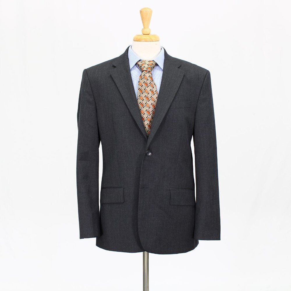 Banana Republic 42R Gray Solid 2-Button Sport Coat Blazer Jacket V374